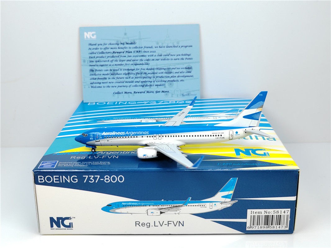 1:400 NG Models Aerolineas Argentinas B737-800 Airplane Diecast Aircraft Model