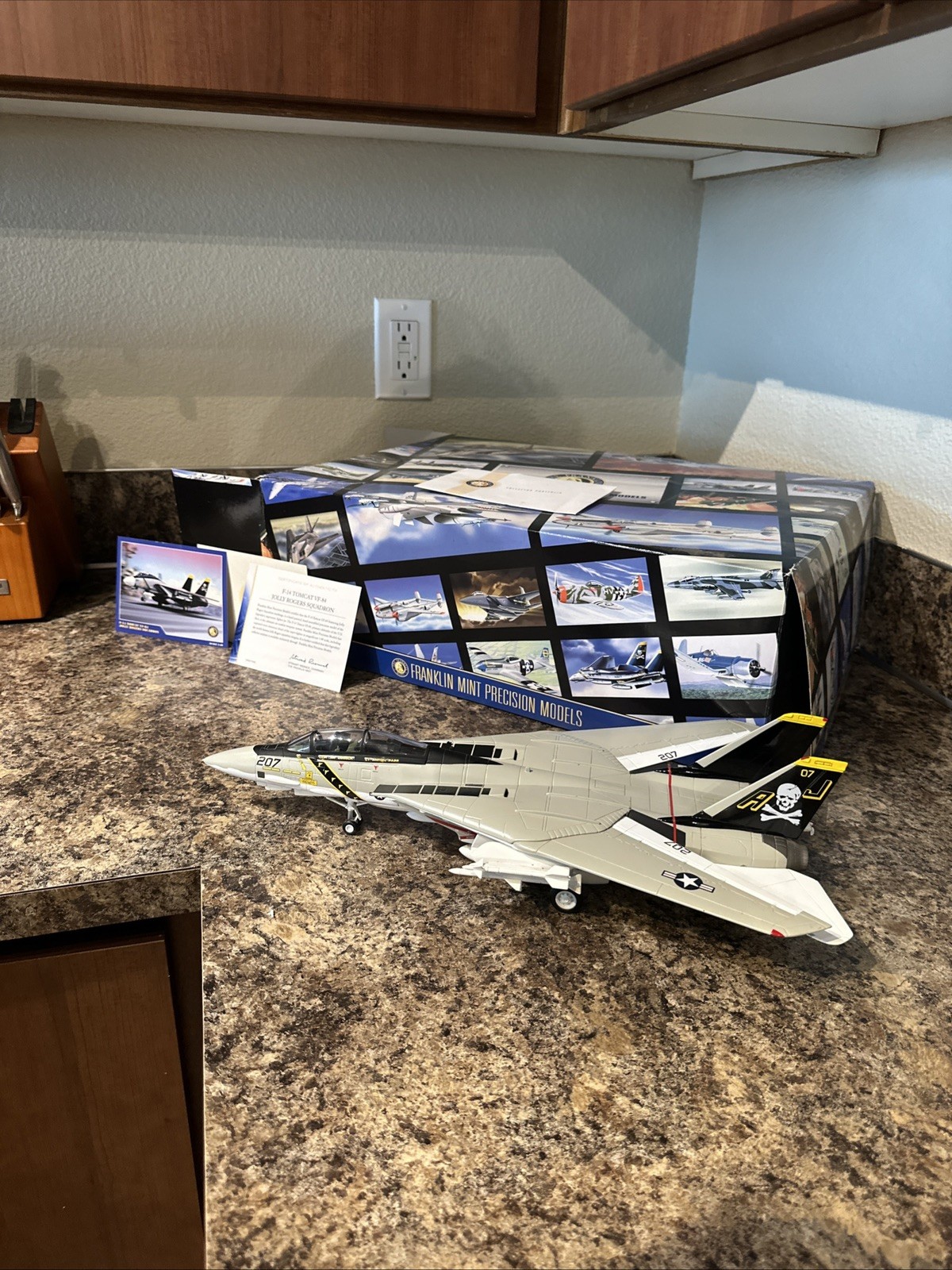 Franklin Mint Precision F-14 Tomcat U.S. Navy Jolly Roger 1:48 W/Certificate