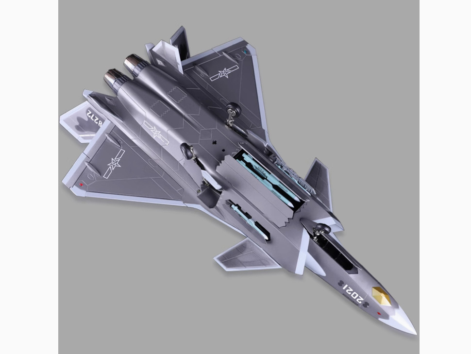 1:36 54CM CHINA J-20 Stealth Fighter Plane Jet Diecast Military Aircraft Model