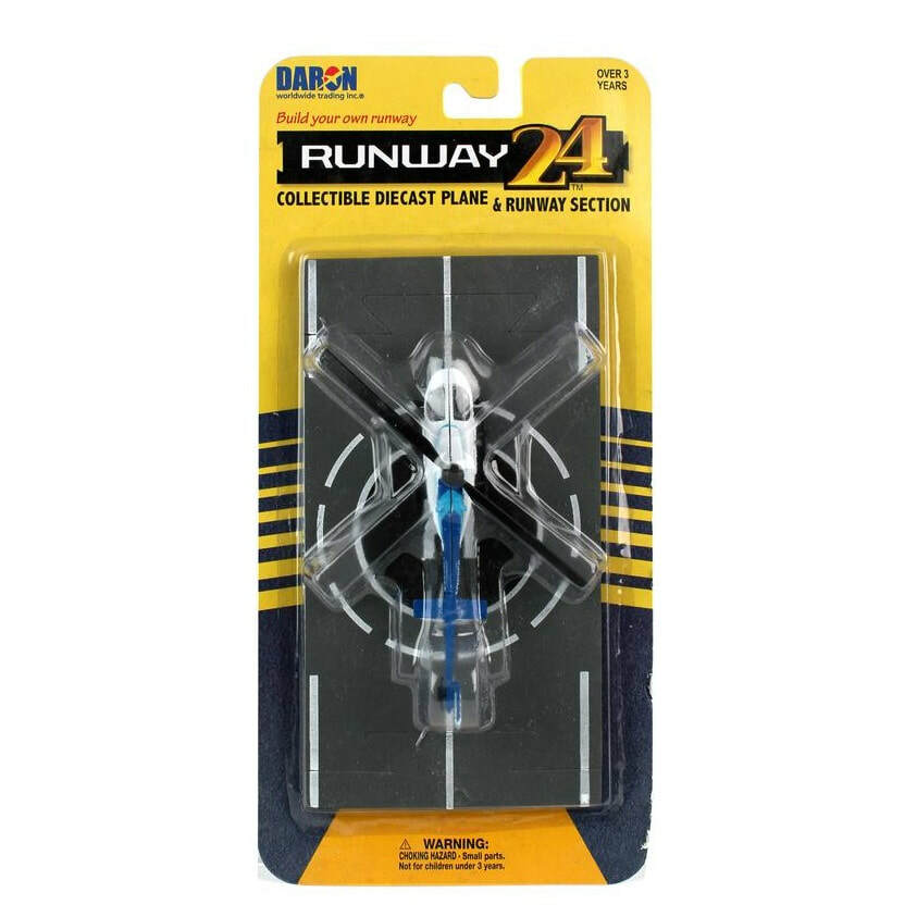Daron Runway24 Diecast Metal Toy with Runway – Police Bell 206 Jet Ranger