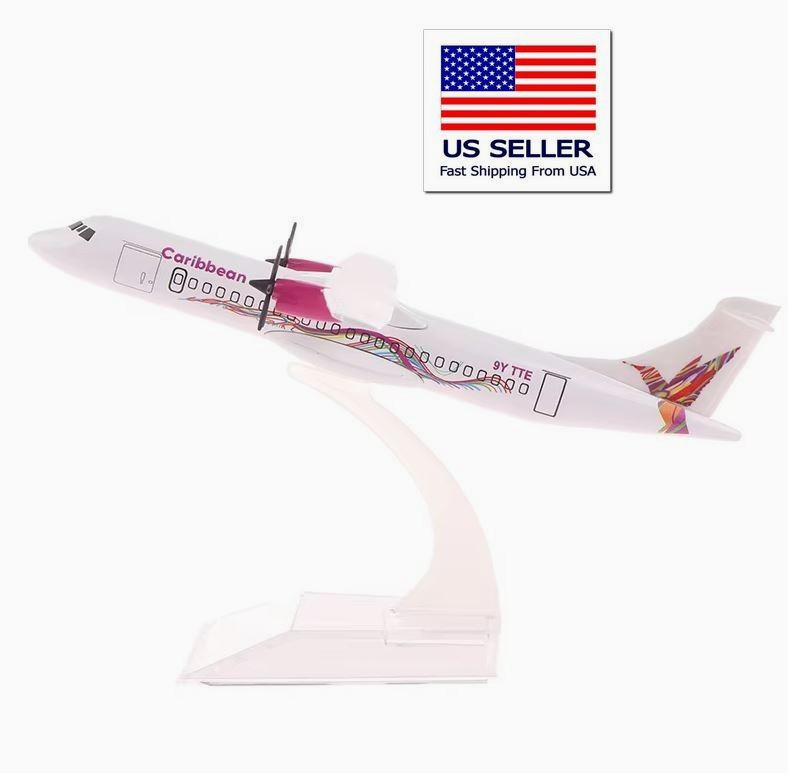 RARE CARRIBEAN AIRLINES ATR 72-600 AIRCRAFT 1:400 DIECAST 6 in NEW PLANE MODEL