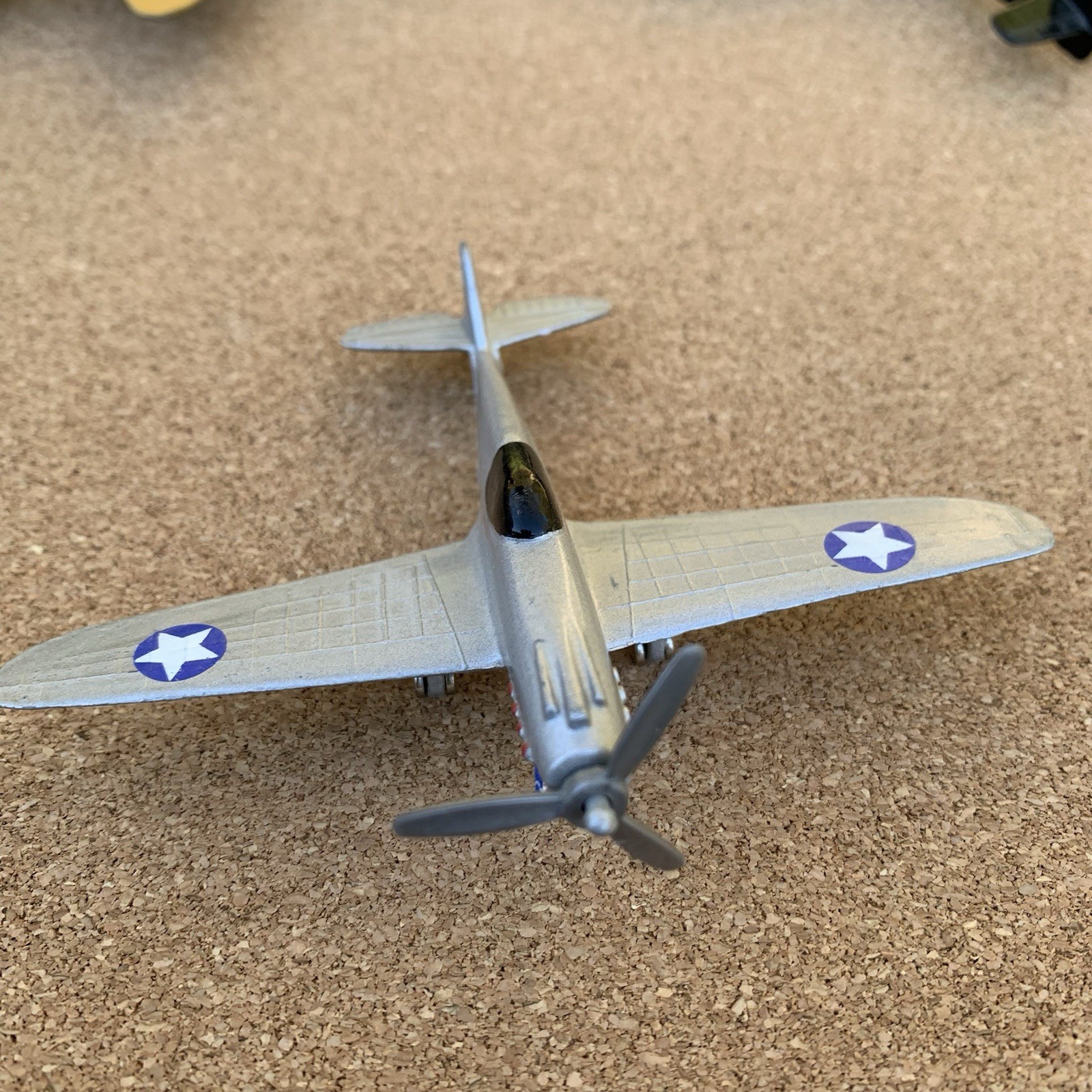 Dyna-Flites P-40 Flying Tiger Silver US Military Fighter Plane A136 3.75”