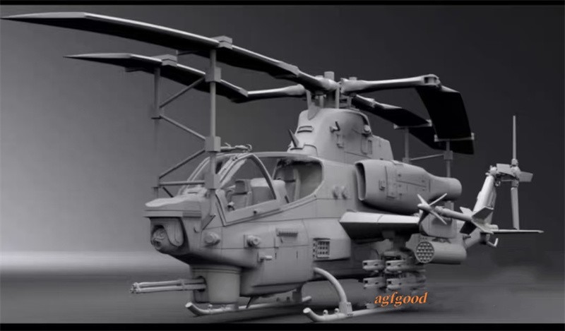 1/72 AH-1Z Viper Helicopter Finished Model Unpainted 3D Printed Kit Handmade