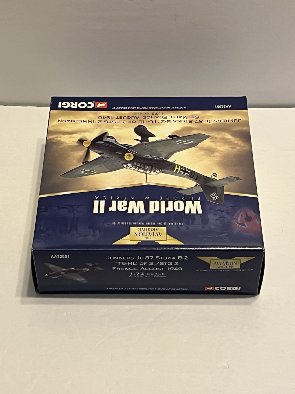 Corgi 1/72 AA32501 Junkers Ju-87 Stuka B-2 T6-HL Of 3/STG2 France 1940 – NRFB