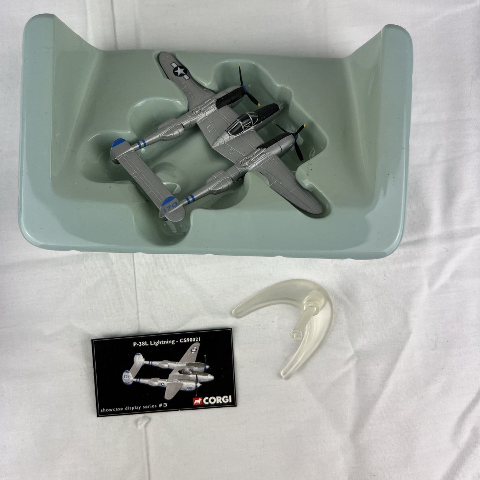 Corgi Fighter Scramble P-38 Lighting Pacific Little Eva W/ Stand CS90021