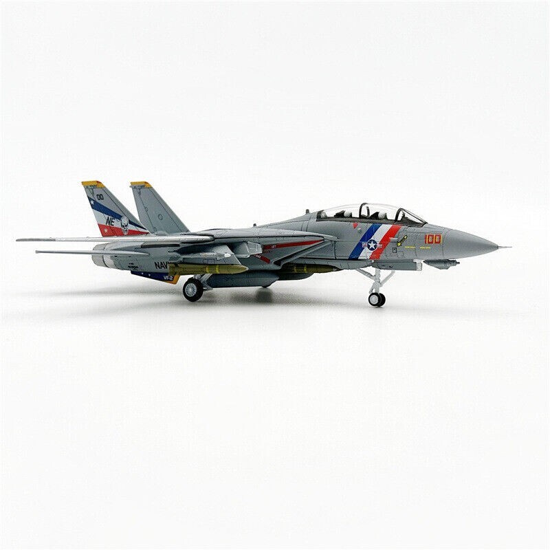 1:100 F-14D Bounty Hunter Squadron VF-2 Fighter Model Diecast Military Aircraft
