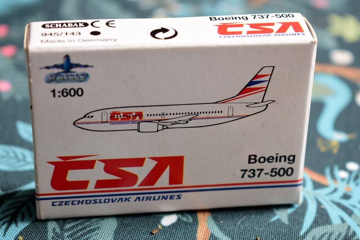 1:600 SCHABAK 945/143 CSA Czech Airlines Boeing 737-500 Diecast Metal Plane