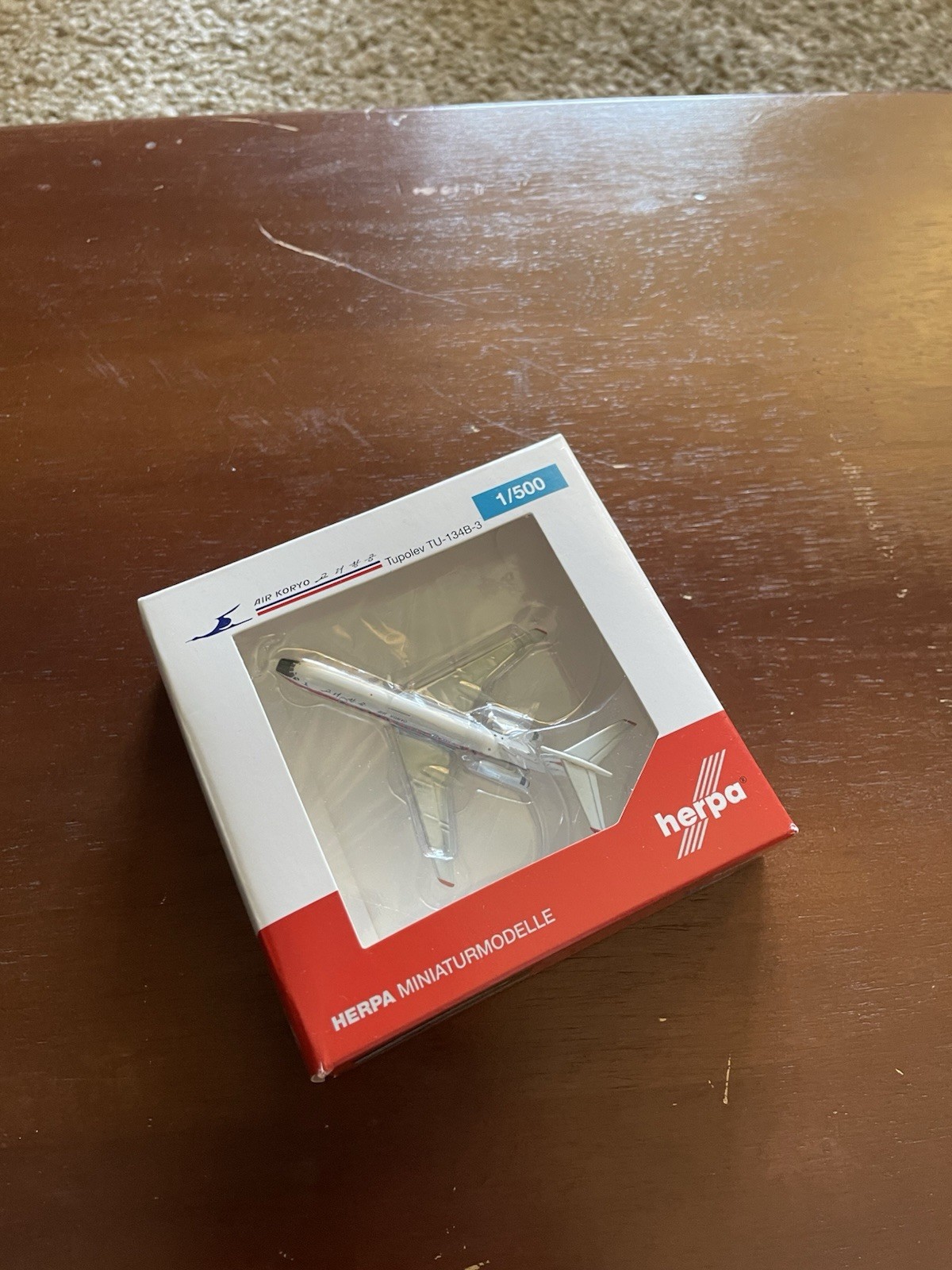 Herpa 1:500 Air Koryo Tupolev TU-134B-3 Commercial Airliner