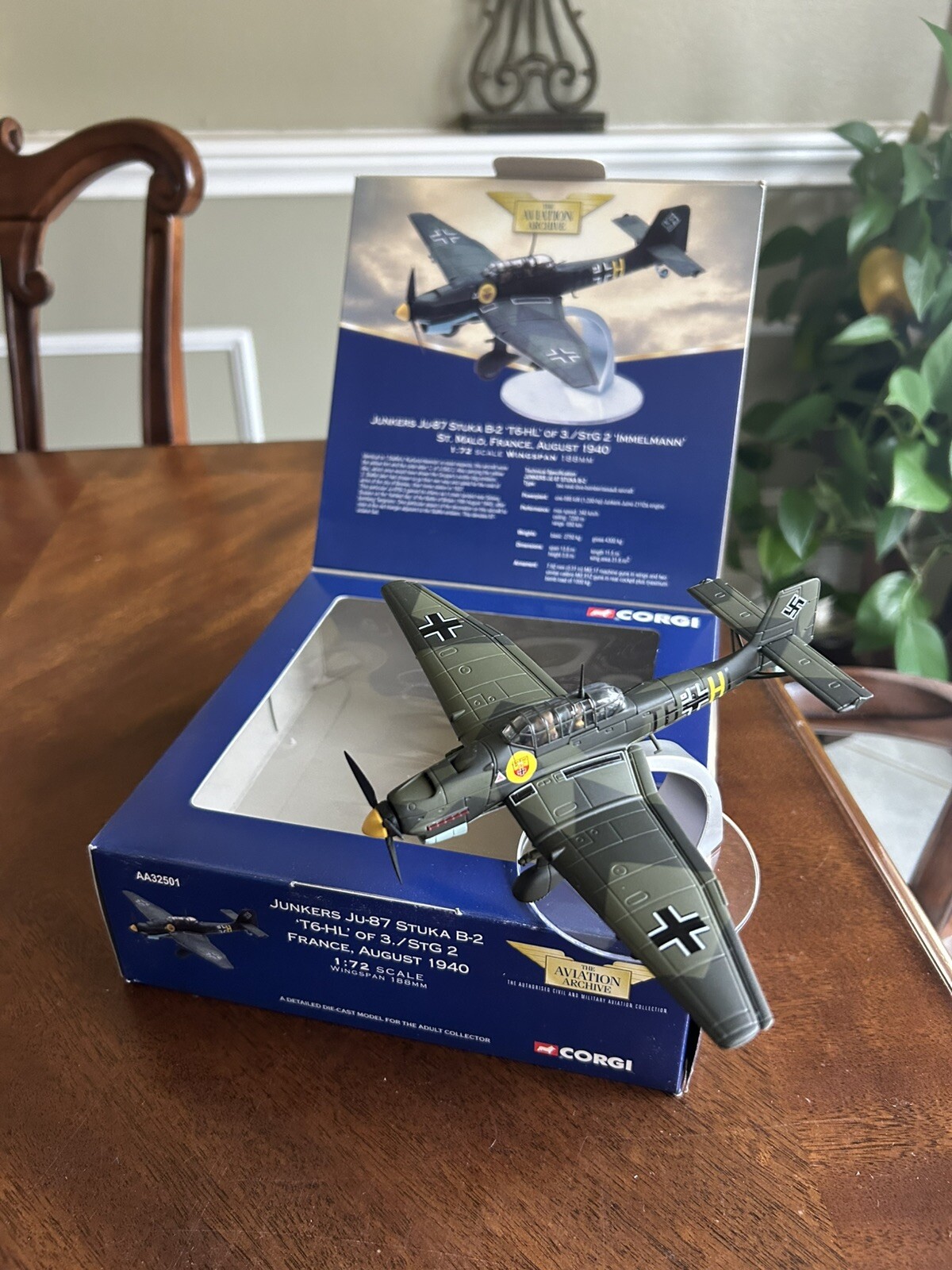 CORGI AVIATION ARCHIVE JUNKERS Ju87B-2 STUKA T6 + HL 3./STG2 “IMMELMANN” AA32501