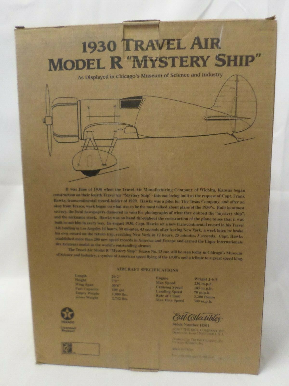 NEW Wings of Texaco 1930 Travel Air Model R Mystery Ship 5th in Series Die Cast