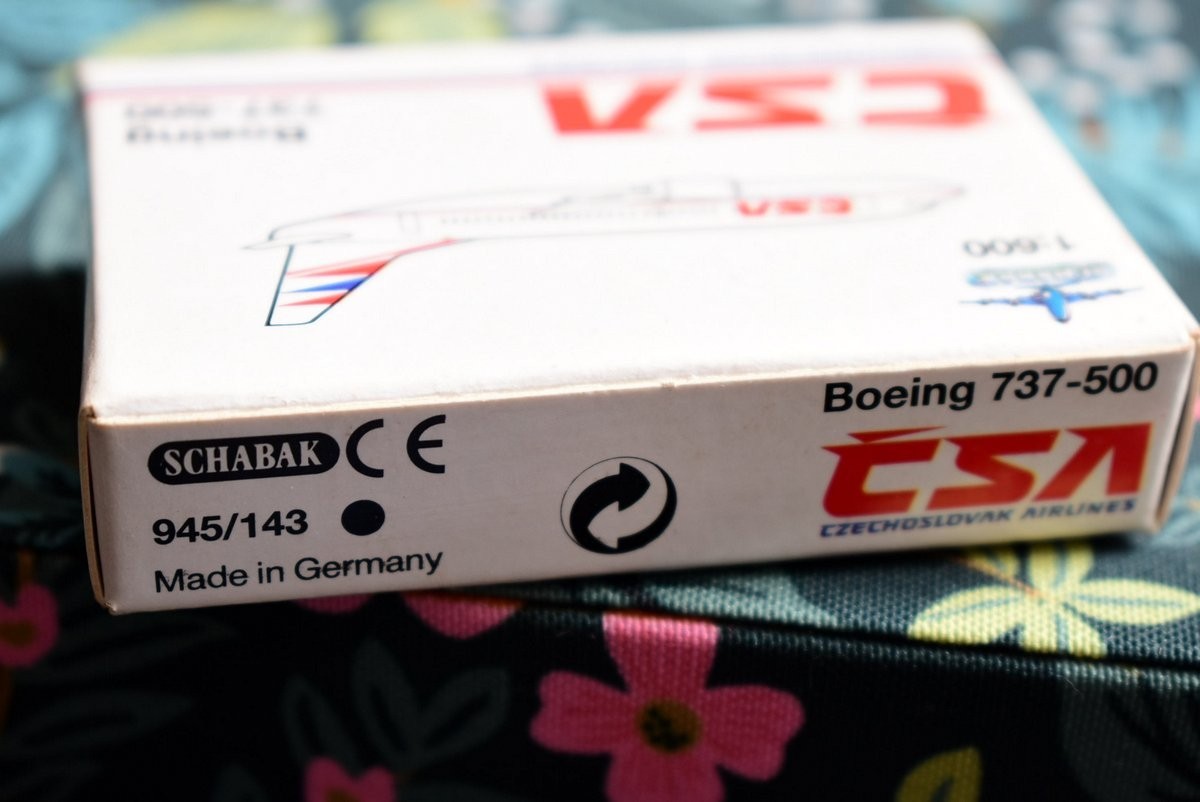 1:600 SCHABAK 945/143 CSA Czech Airlines Boeing 737-500 Diecast Metal Plane