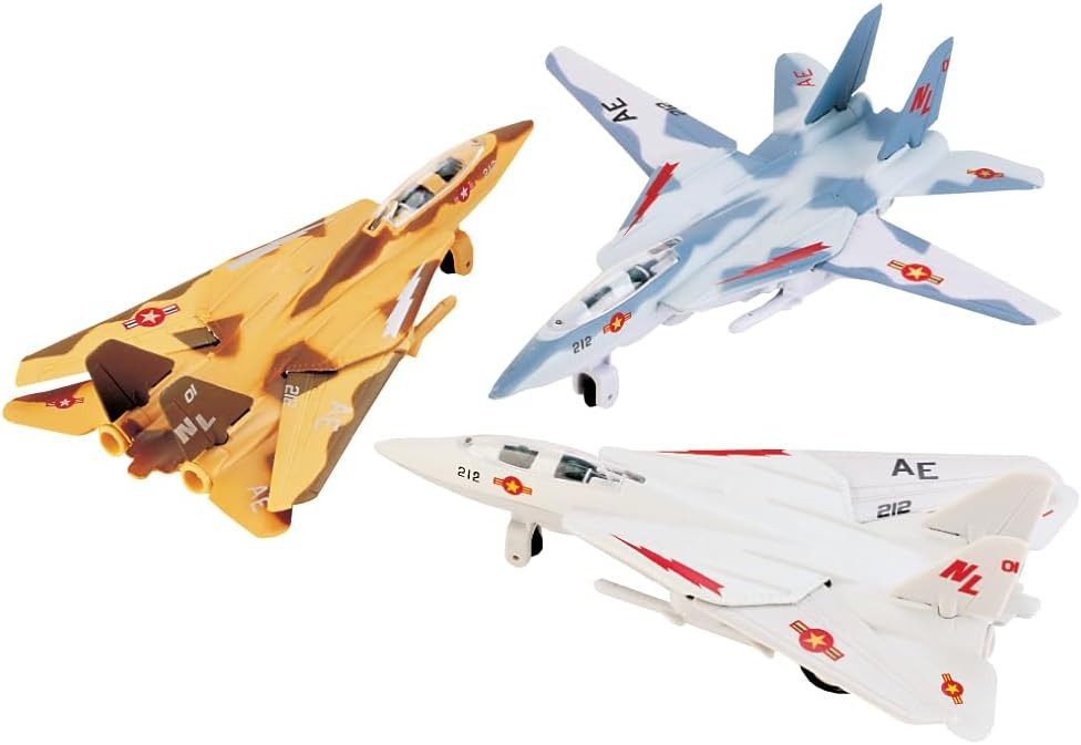 3PC United States Air Force Grumman F-14 Tomcat 7 Inch Die Cast Jet Model Plane
