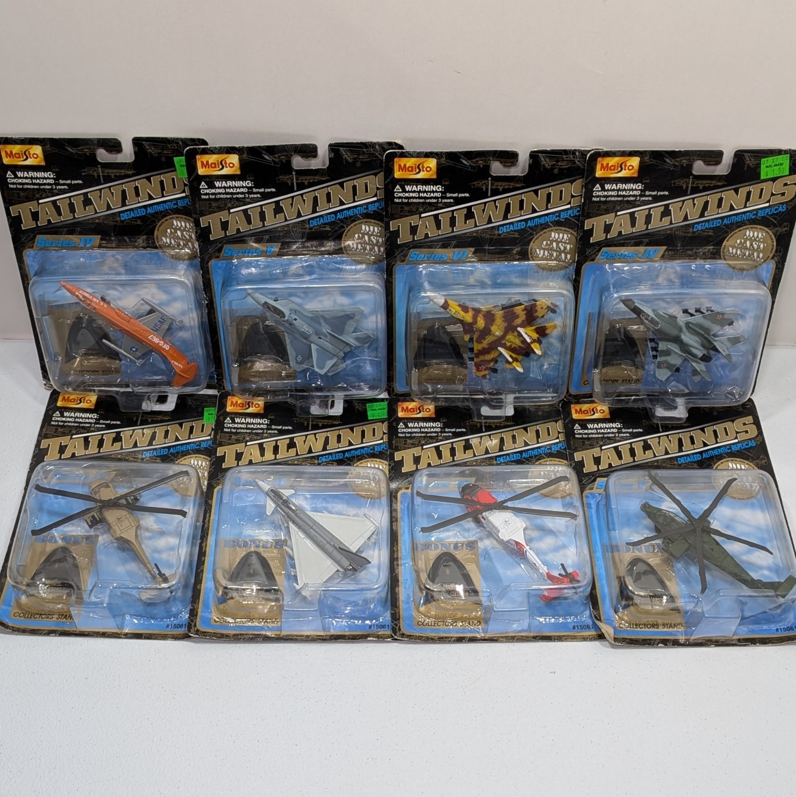 Maisto Tailwinds Authentic Replicas Airplanes Aircrafts 2000 2001 New in Box x8