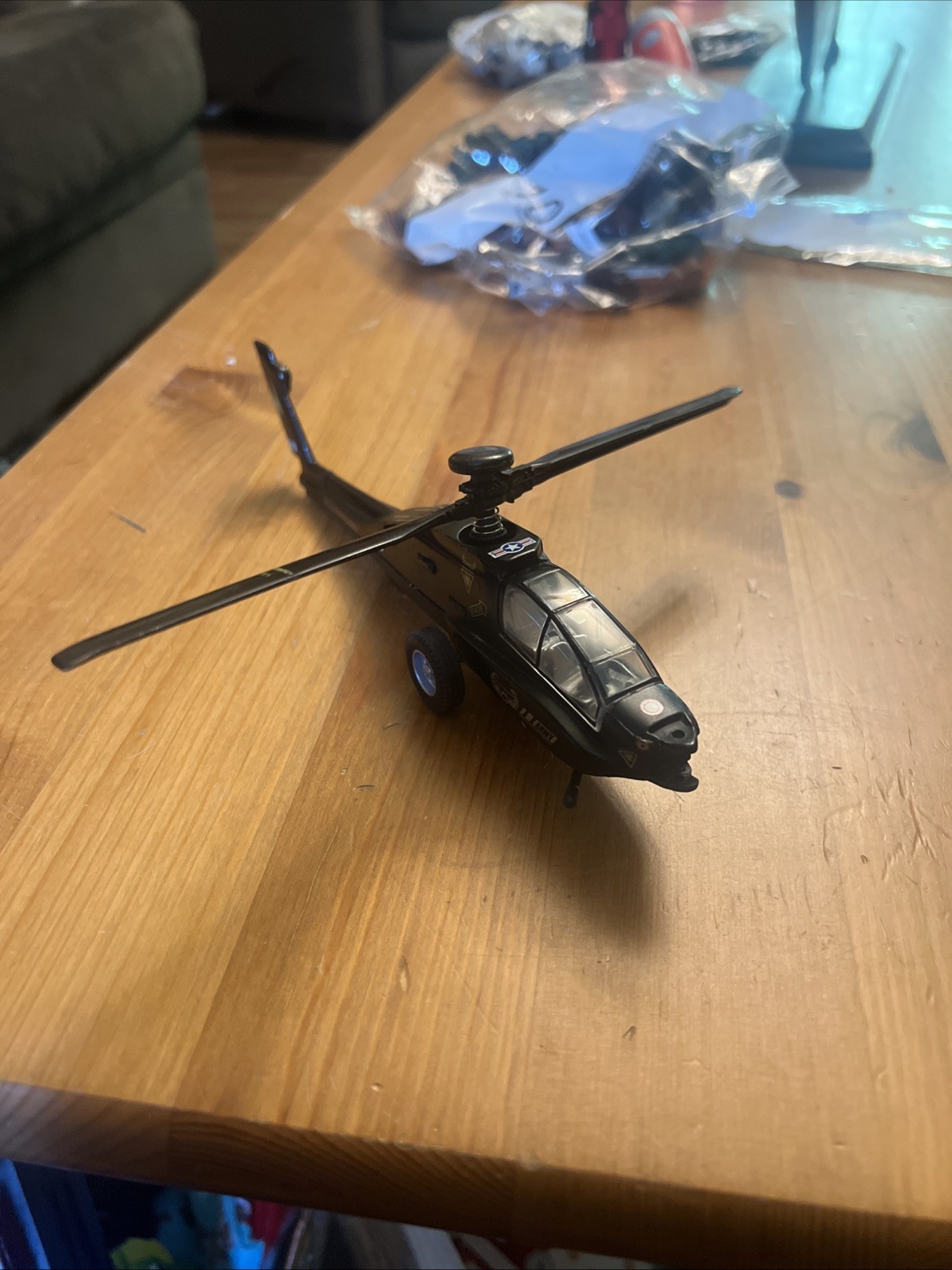 8″ Boeing AH-64 Apache Helicopter Diecast Army Military Chopper Air Model Toy