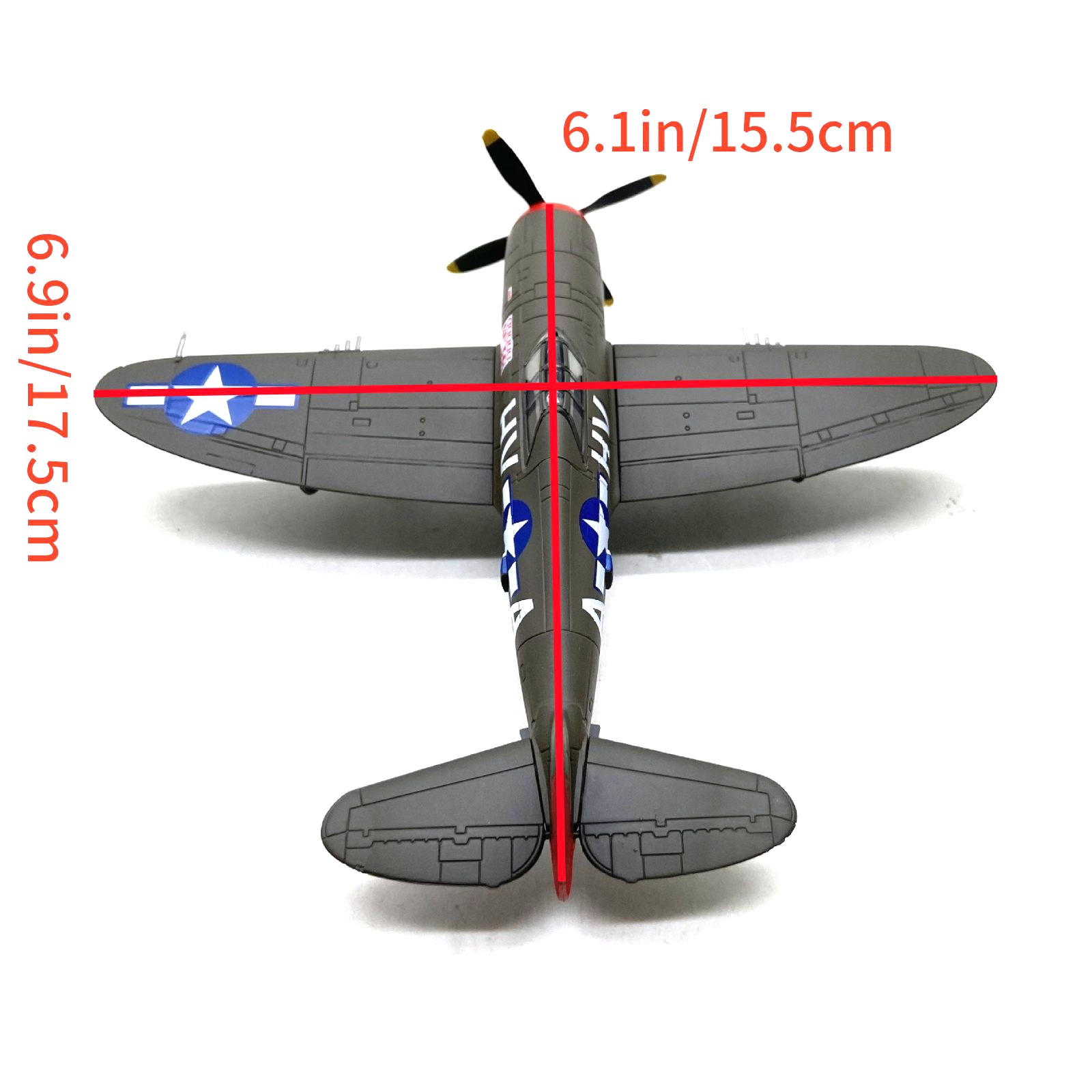 Collector Grade Republic P-47 Model 1/72 WWII Thunderbolt with Display Stand