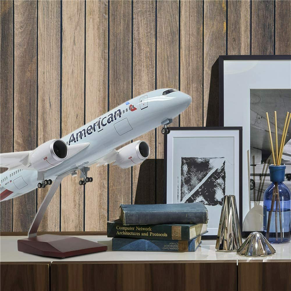 1:130 Airplane American Boeing 787 Plane Model Diecast with LED Light Collection