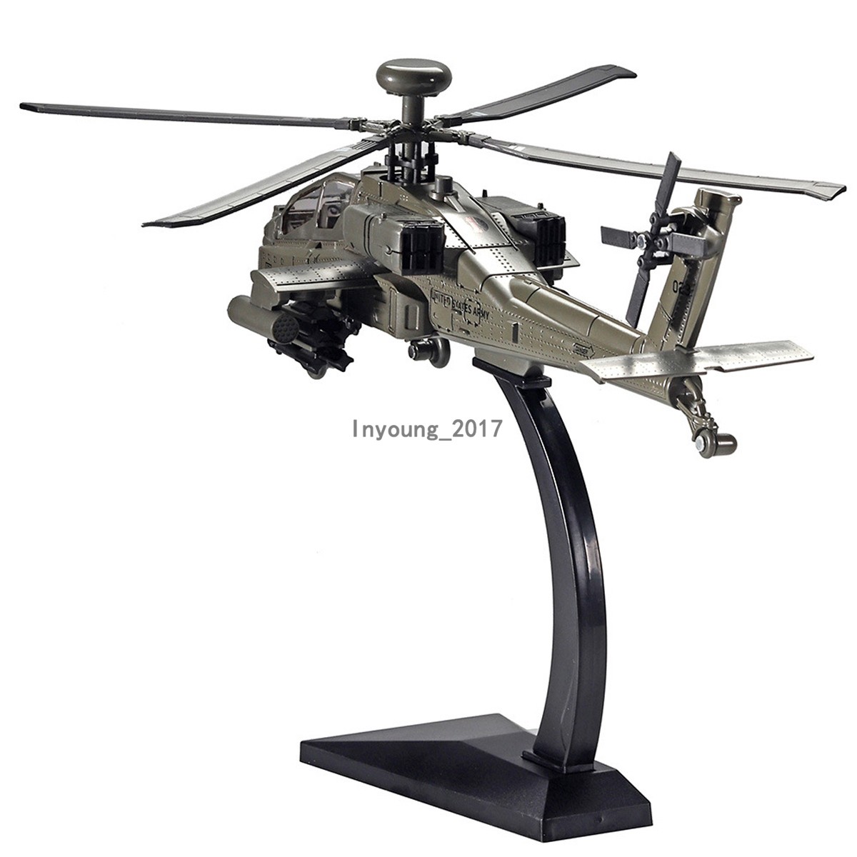 Boeing AH-64 Apache Helicopter Model Diecast Military Toy Airplane for Boys Kids