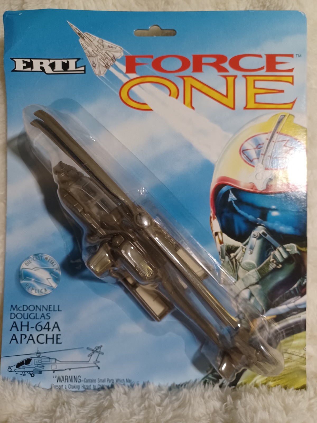 Diecast ERTL Force One U.S. Army AH-64A Apache Helicopter NOS New Old Stock 1142