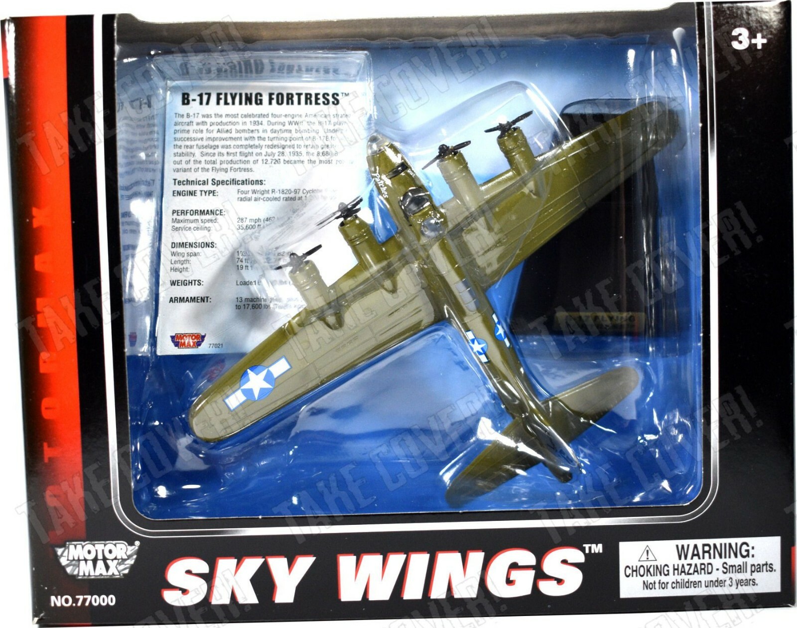 Motormax Skywings – B-17 Flying Fortress – USAAF Bomber – Diecast Aircraft Toy