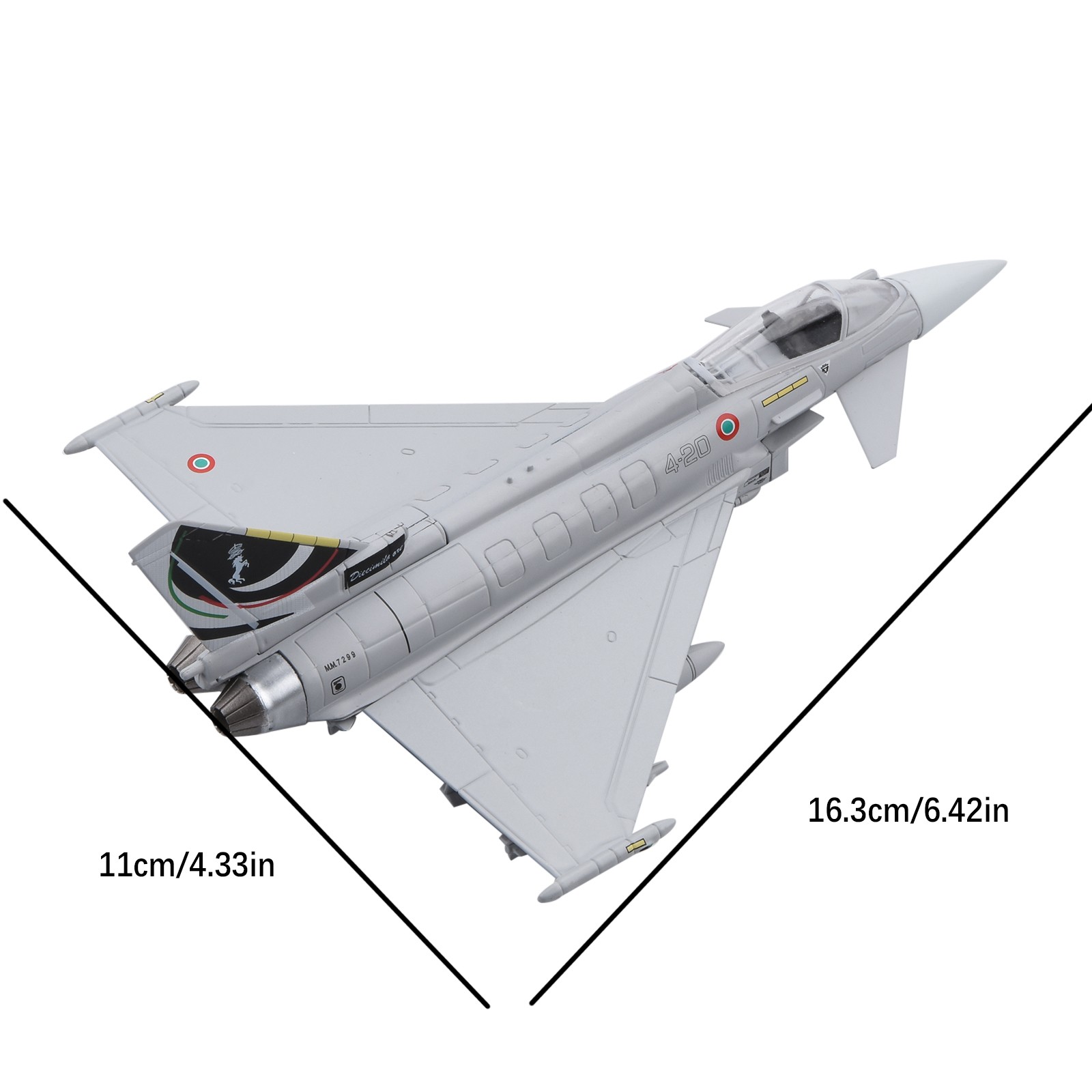 Eurofighter Typhoon EF-2000 1:100 Model 16cm Alloy Desktop Aircraft Collector