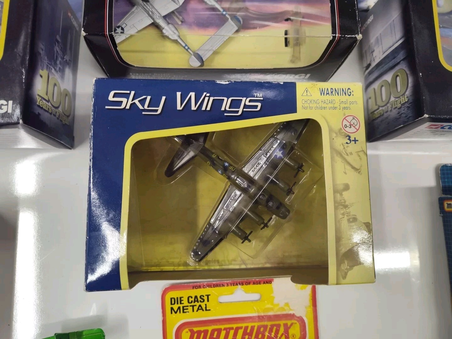 VINTAGE DIECAST (8) LOT ( PLANES & HELICOPTERS ) By CORGI, MATCHBOX, & SKY WINGS