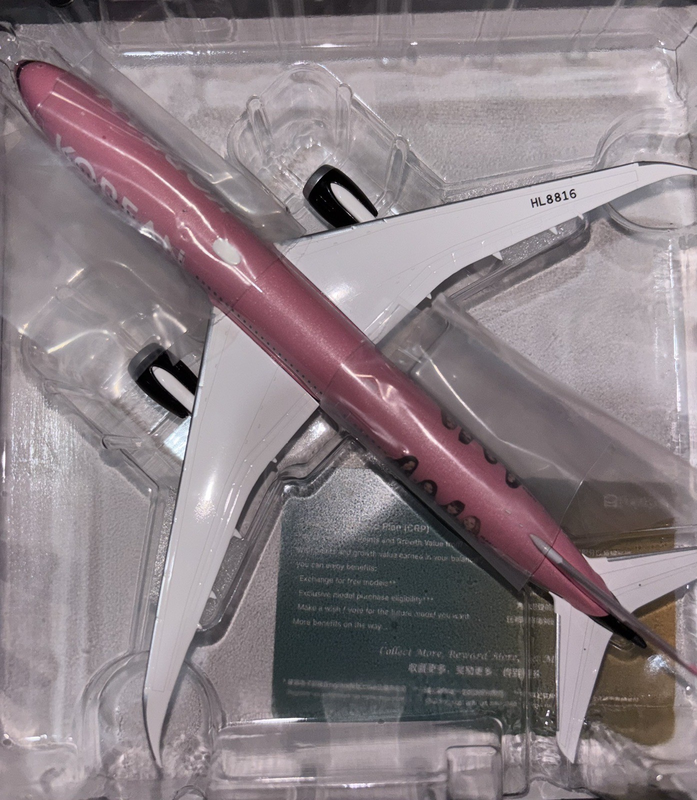 1:400 NG Models Korean Air Boeing 787-10 Airplane Model Black Pink Limited Ver