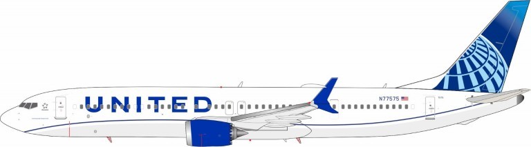 B737-9 MAX UNITED AIRLINES REG: N77575 – INFLIGHT 200 IF739M0825 1/200 PRE ORDER