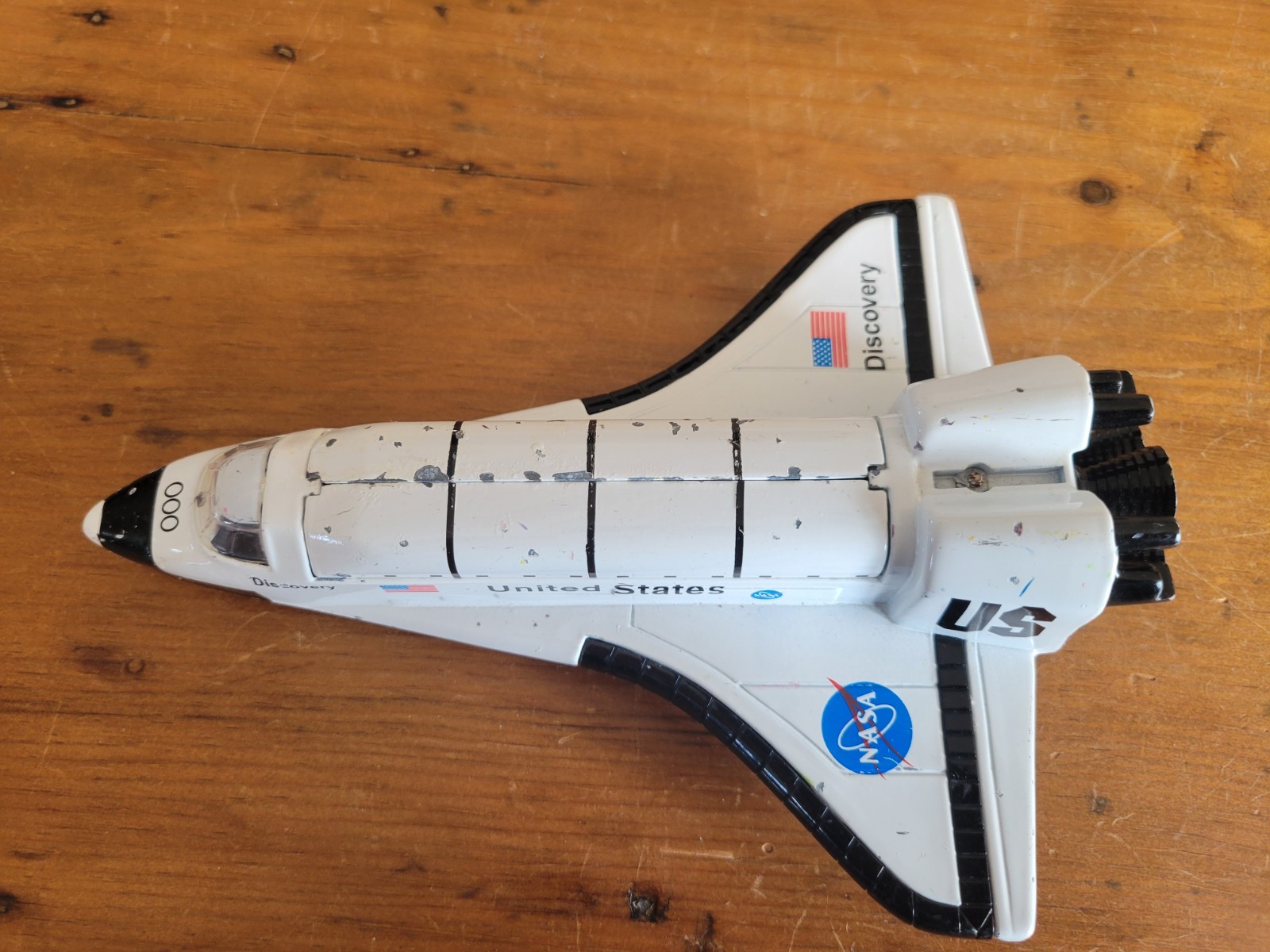 KANDYTOYS PULLBACK SPACE SHUTTLE 20CM AIRCRAFT MISSION NASA DIECAST Opening top