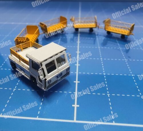 1/200 Airport Gse MH-50 Luggage Tractor With Four Trailers Finished Product