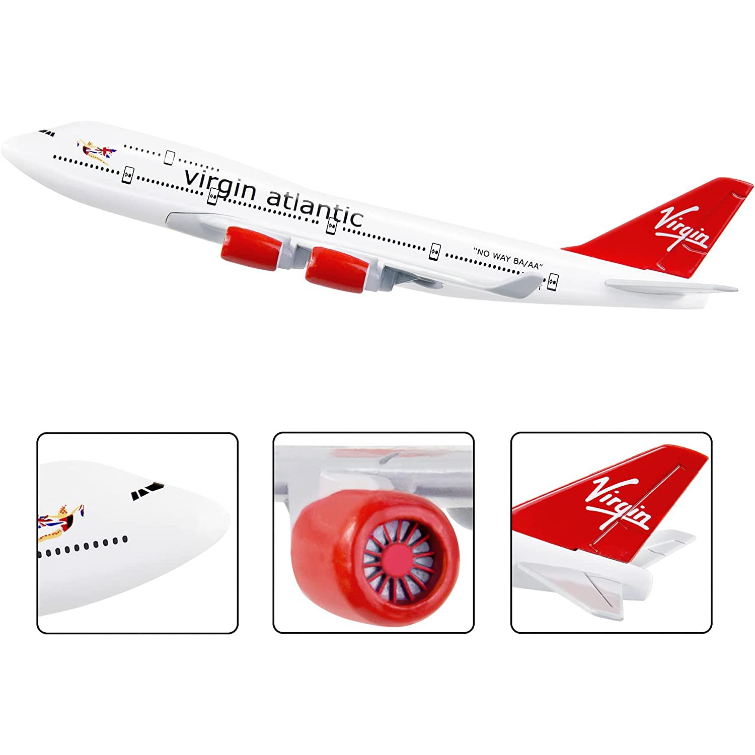 1/400 16cm Virgin Atlantic B747 Airplane Model Alloy Diecast Aircraft Display S