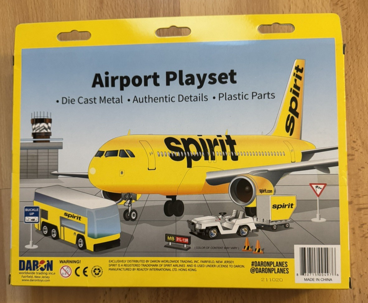 Spirit Airlines Airport Airplane Playset Bus Signs Etc Daron Toys