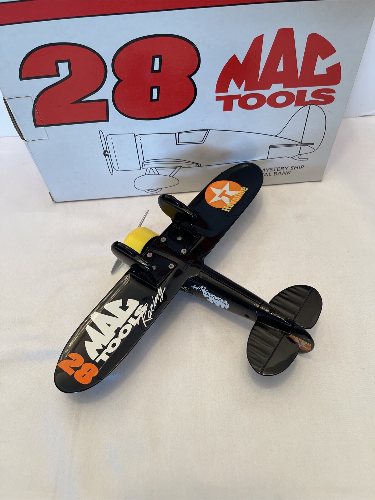 Davey Allison, Mac Tools, Travel Air Mystery Ship Diecast Airplane Bank Primo