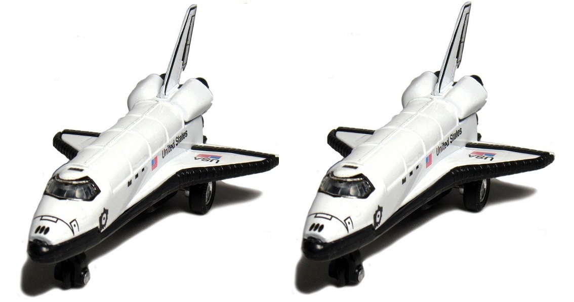2 x Space Shuttle NASA Replica diecast toy model Pull back and go action 5″ long
