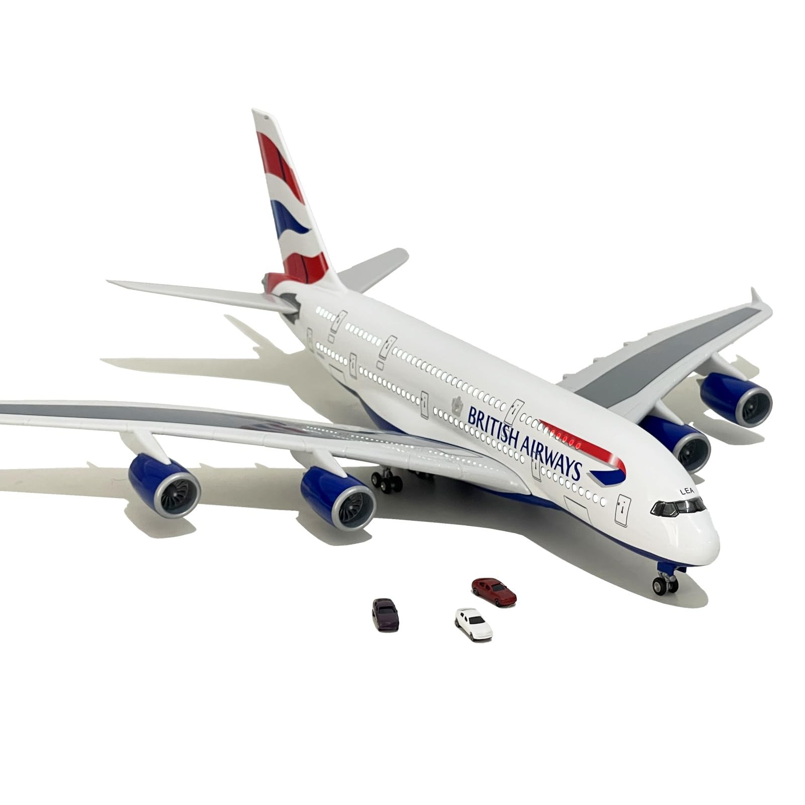 A380 Model Airplane 18.5 Inches Long 1/160 Scale A380 Model with LED Lights and