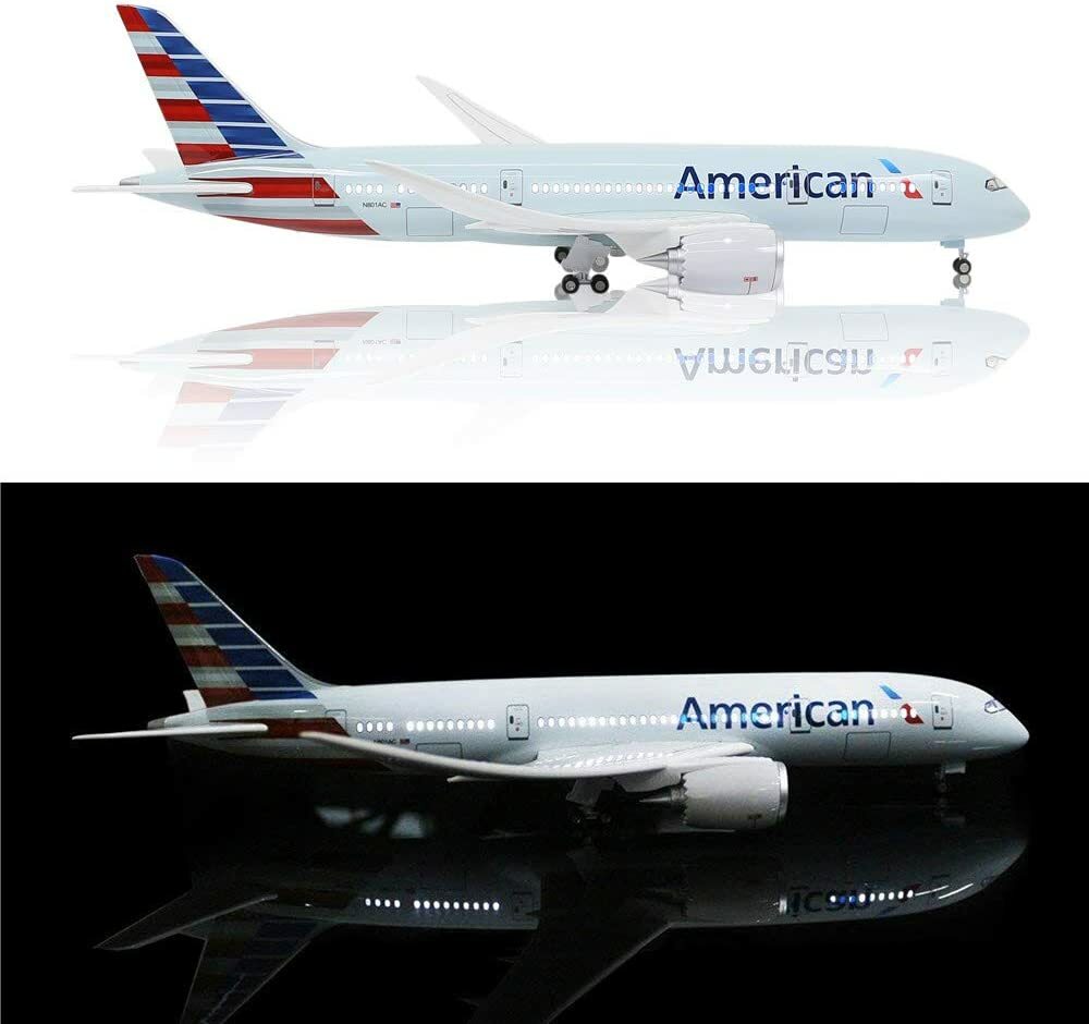 1:130 Airplane American Boeing 787 Plane Model Diecast with LED Light Collection