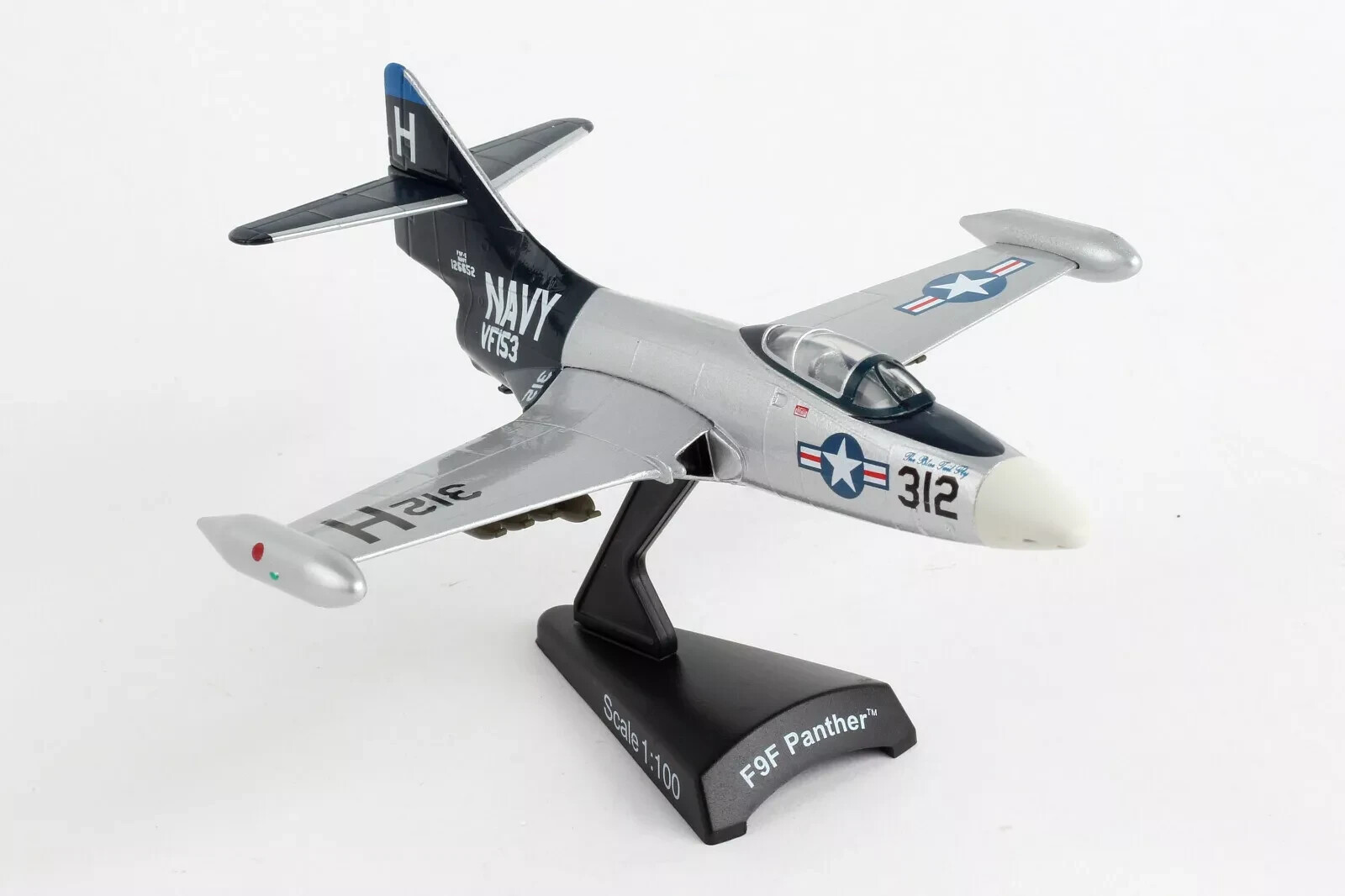 Daron Die Cast 1:100 Scale US Navy F9F/F9 Panther /Cougar Blue Tail #5393-3~NEW