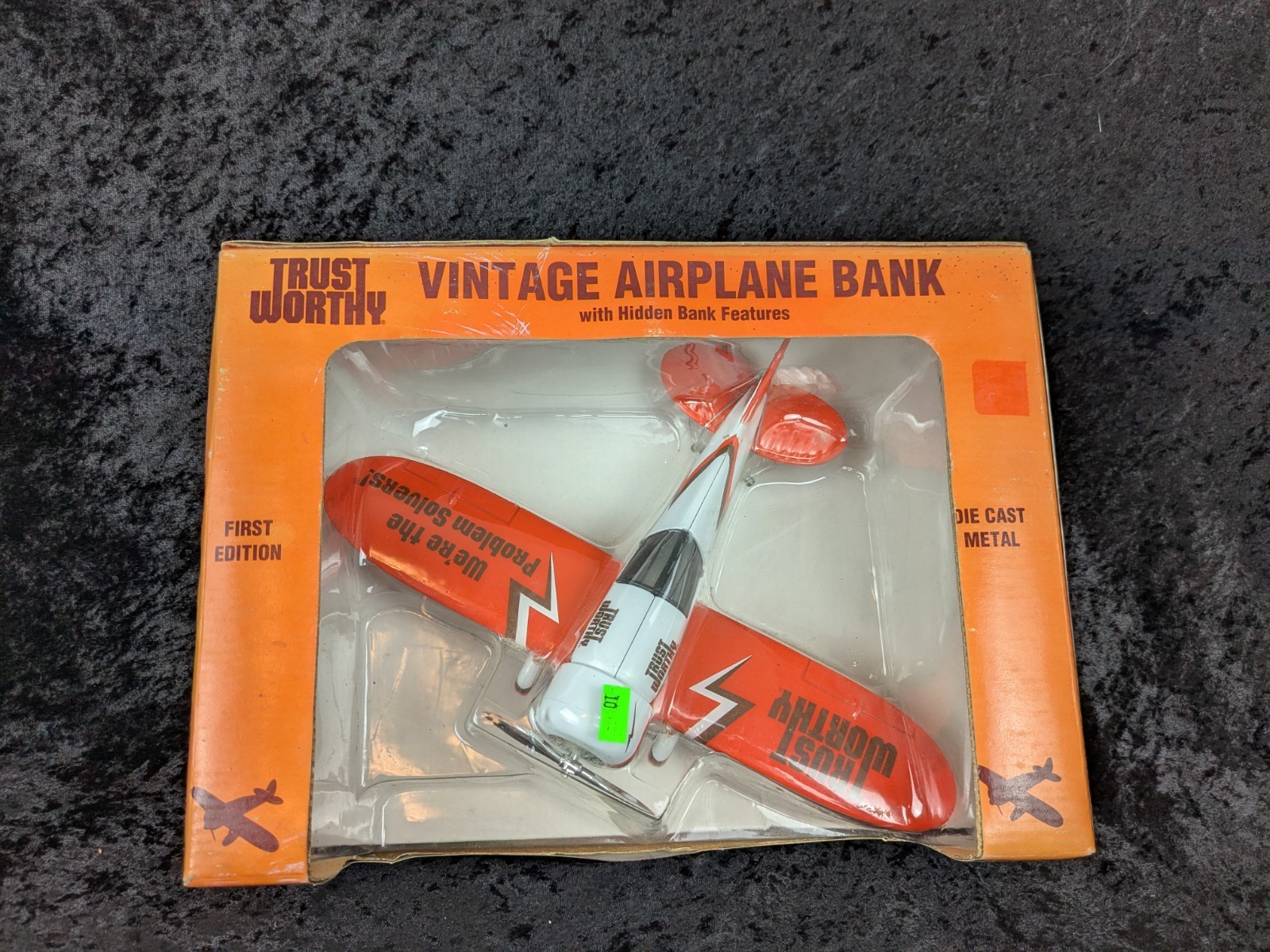 Trust Worthy First Edition Vintage Diecast Airplane Coin Bank Collectible 1992