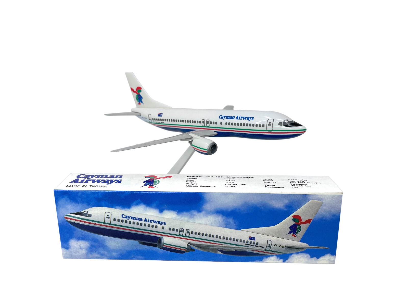 Flight Miniatures Cayman Airways Boeing 737-400 1:185 Scale Model Airplane