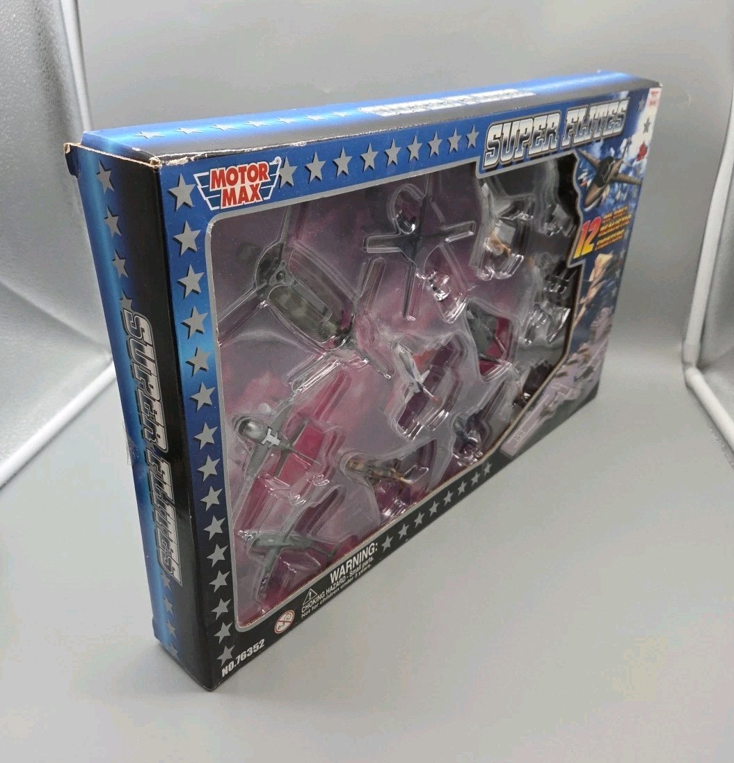 MOTOR MAX SUPER FLITES 12 Die Cast Realistic Fighters Military History