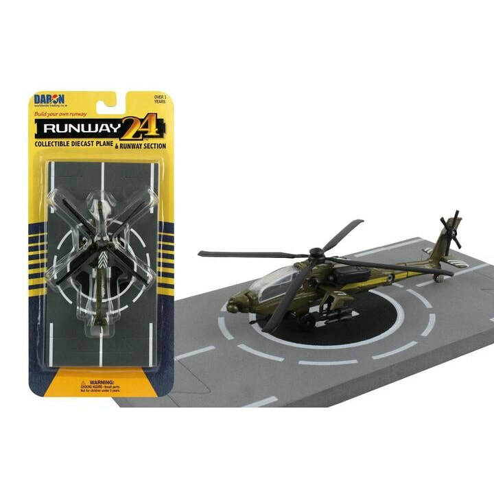 Daron Runway24 Diecast Metal Toy with Runway – AH-64 Apache