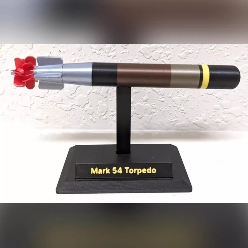 1:12 American Mark 54 Torpedo Missile Model 20cm 3D Printed Military Collection