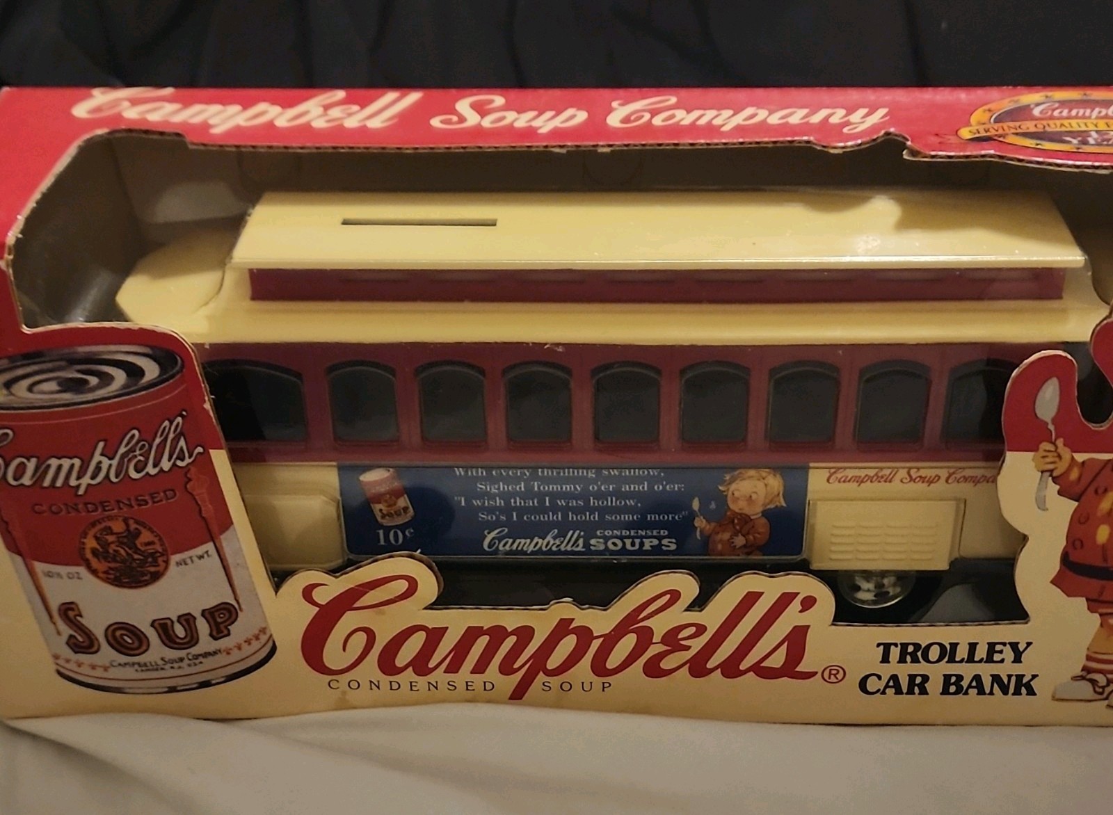 NEW ERTL COLLECTIBLES TROLLEY CAR BANK CAMPBELL’S SOUP COMPANY 125 YEARS