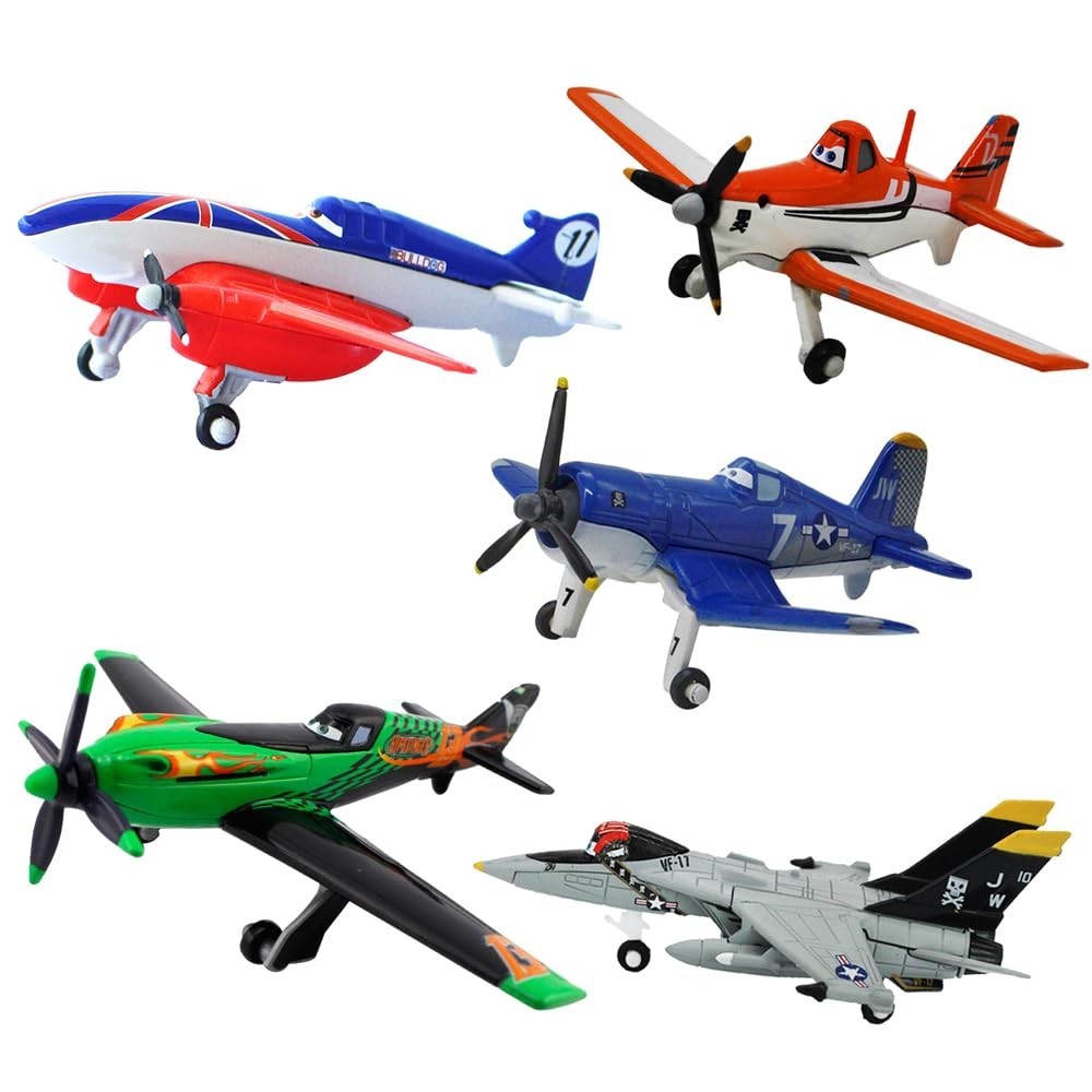 5 Pack Diecast Plane Models – Dusty, Skipper, Ripslinger, Bulldog, Echo Toys