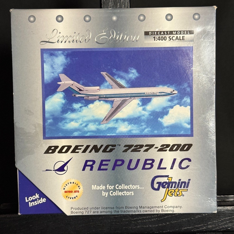Gemini Jets Republic Boeing 727-200 N721RC 1:400 Diecast GJREP162 Boxed