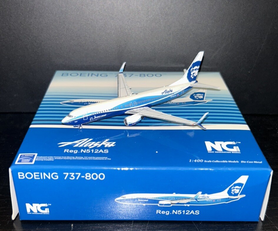 NG Models 1:400 Alaska Airlines Boeing 737-800 House Colors Seattle N512AS 58095