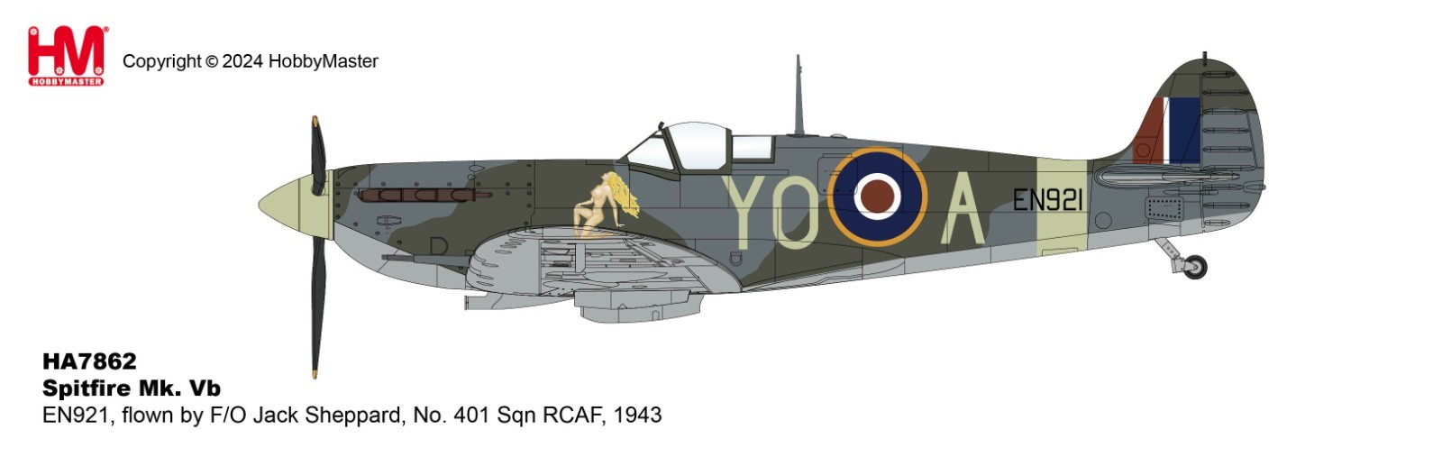 Hobby Master 1/48 Supermarine Spitfire Mk V RCAF No.401 Sqn, Jack Sheppard, 1943