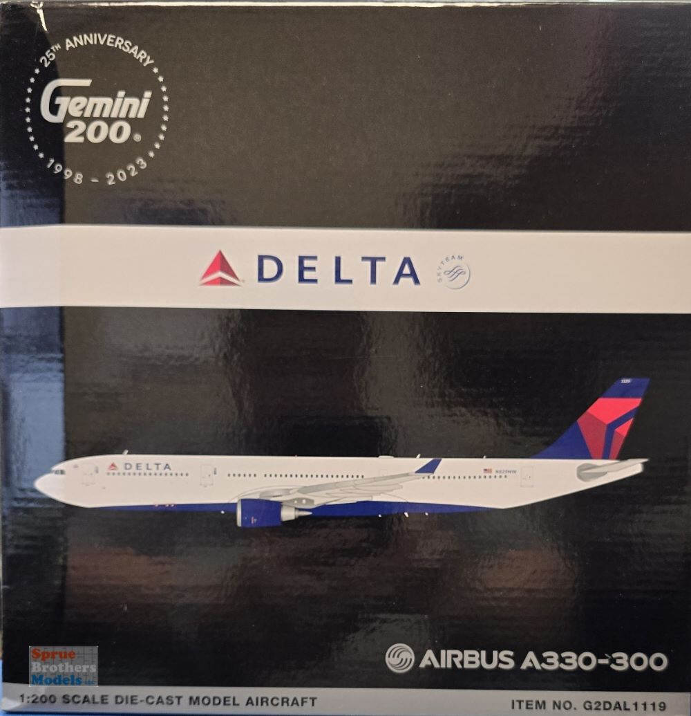 GEMG21119 1:200 Gemini Jets Delta Airlines Airbus A330-300 Reg #N829NW