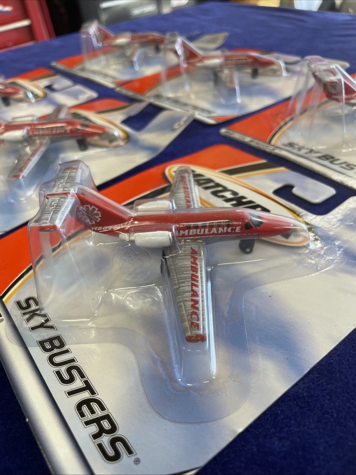 (6) Matchbox SKY BUSTERS “CESSNA CITATION” Red & Silver Ambulances