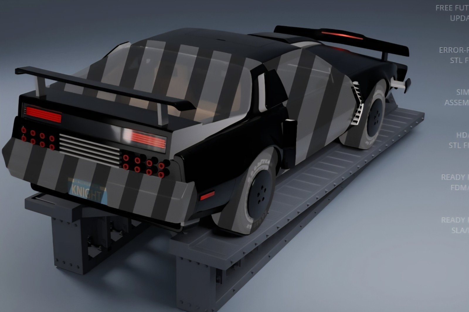 Knight Rider Super Pursuit K.I.T.T 1/18 Custom 3d Model Kit 14″ Gi Joe Size