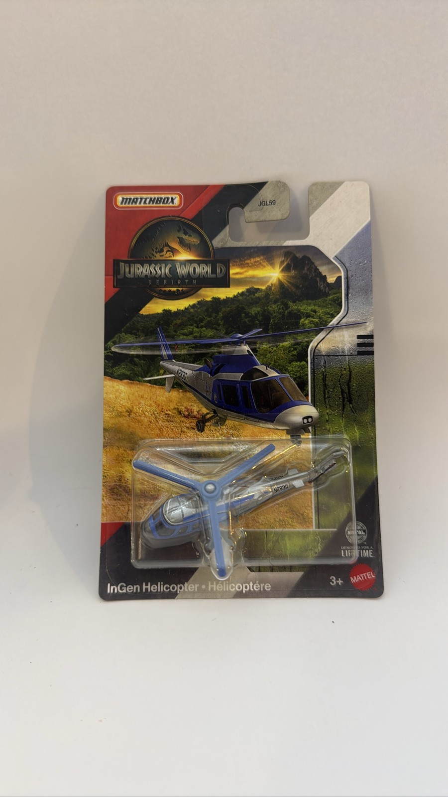 Matchbox Jurassic World Helicopter JGL59 Blue Diecast